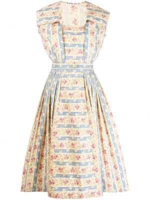 Midi obleka s cvetličnim vzorcem s potiskom A.n.g.e.l.o. Vintage Cult rumena