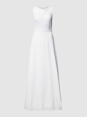 Sukienka wieczorowa koronkowa Luxuar biała