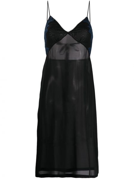 Čipkované šaty s perlami La Perla čierna
