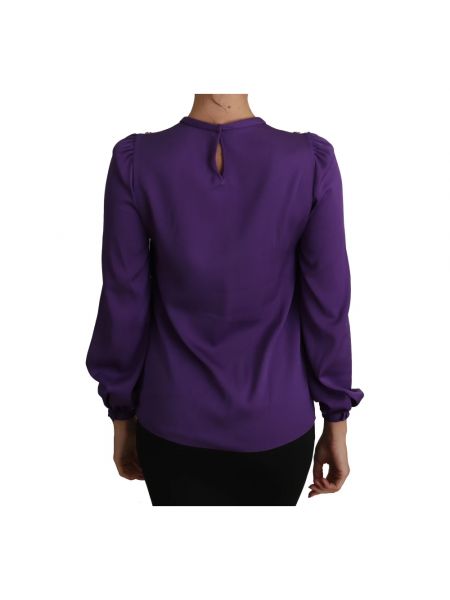 Blusa de seda de cristal Dolce & Gabbana violeta