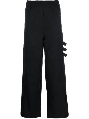 Csíkos egyenes szárú nadrág Adidas fekete