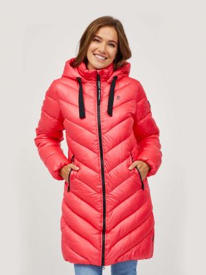 Prošívaný kabát s kapucí Sam 73 růžový