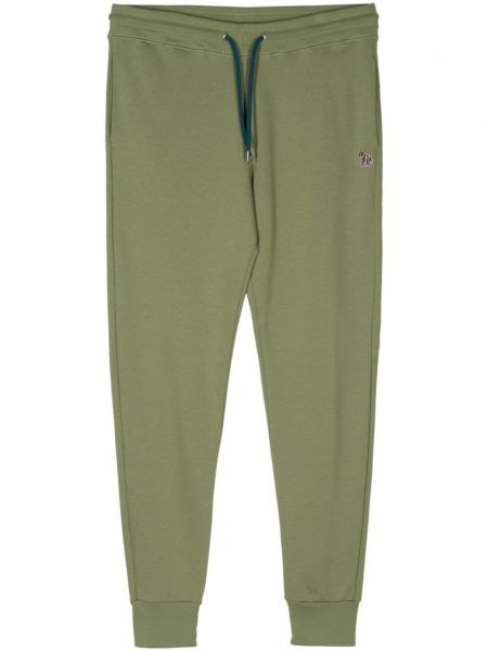 Bavlnené teplákové nohavice so vzorom zebry Ps Paul Smith zelená