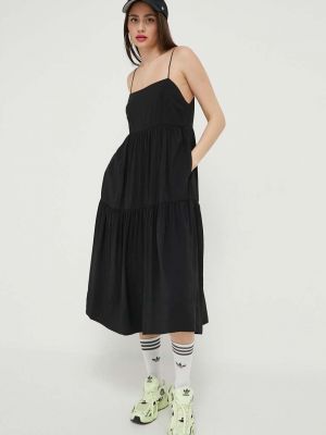 Sukienka midi oversize Abercrombie & Fitch czarna