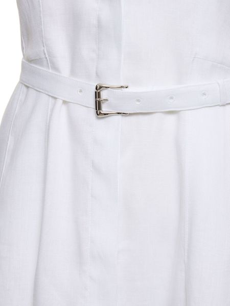 Vestido camisero de lino sin mangas Gabriela Hearst blanco