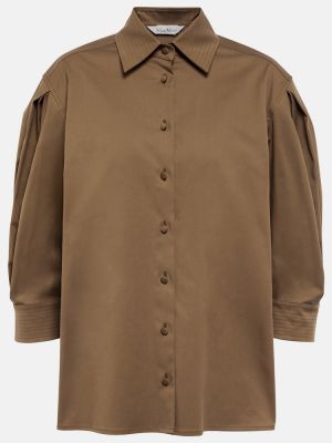 Medvilninė marškiniai Max Mara ruda