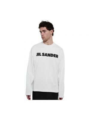 Sweatshirt mit rundhalsausschnitt Jil Sander weiß