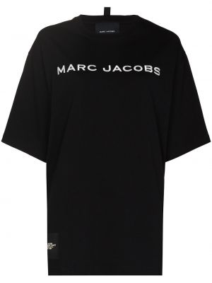 Kokvilnas t-krekls Marc Jacobs melns