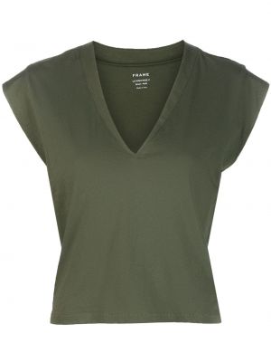 High waist t-shirt Frame grün