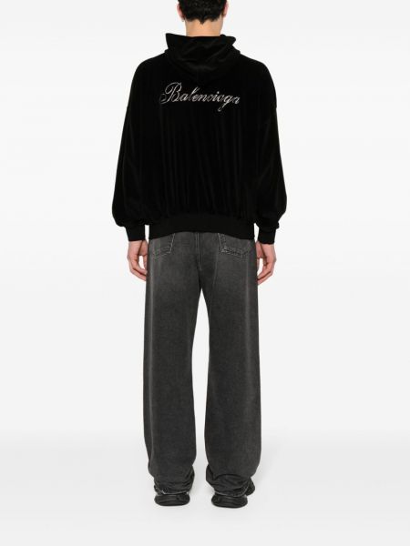 Kapučdžemperis ar rāvējslēdzēju Balenciaga melns