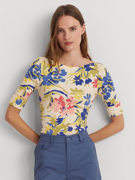 Camiseta de flores con escote barco Lauren Ralph Lauren