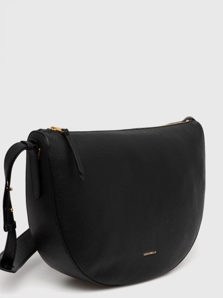 Шкіряна сумка шоппер Coccinelle, чорна