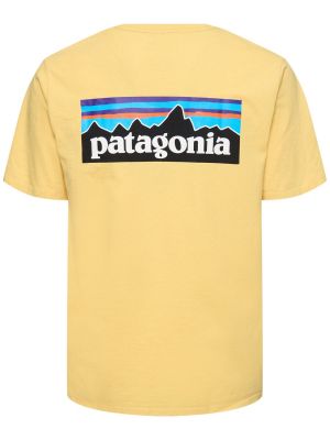 Camiseta de algodón Patagonia amarillo