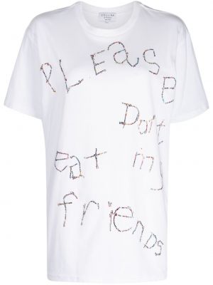 Majica s printom s okruglim izrezom Collina Strada bijela