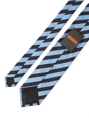 Шелковый галстук в полоску Zegna синий