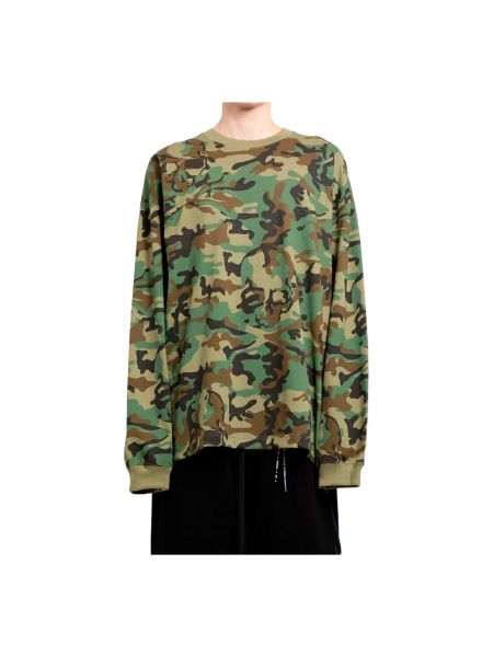 Jacquard sweatshirt mit rundhalsausschnitt mit camouflage-print Mastermind World grün