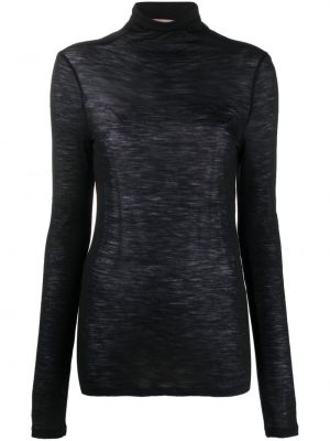 Priehľadný pletený sveter Semicouture čierna