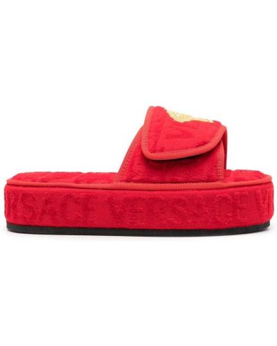 Ниски обувки с принт Versace червено