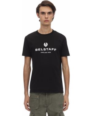 T-shirt z nadrukiem bawełniana Belstaff - сzarny