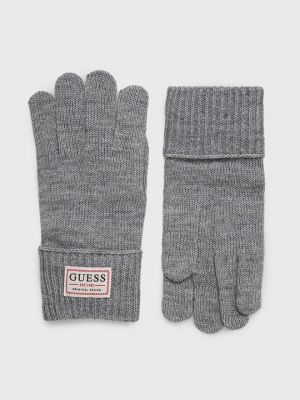 Шерстяные перчатки Guess серые