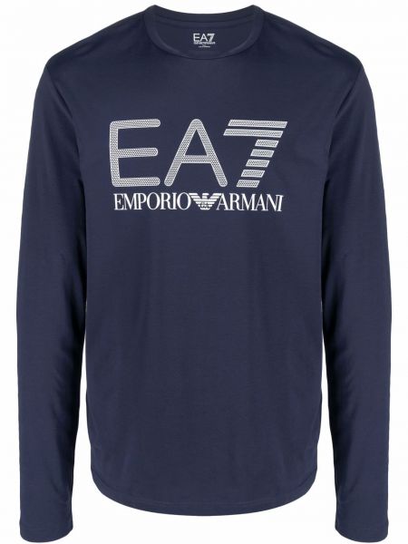 Camiseta de manga larga manga larga Ea7 Emporio Armani azul