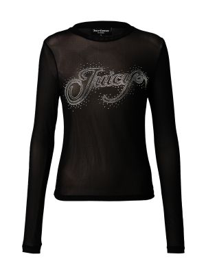 Тениска с дълъг ръкав slim Juicy Couture черно