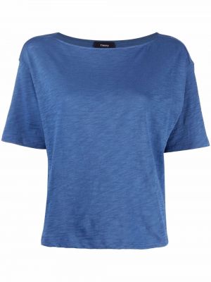 Camiseta con escote barco Theory azul