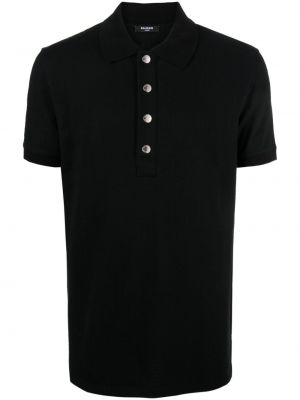 T-shirt mit geknöpfter Balmain schwarz
