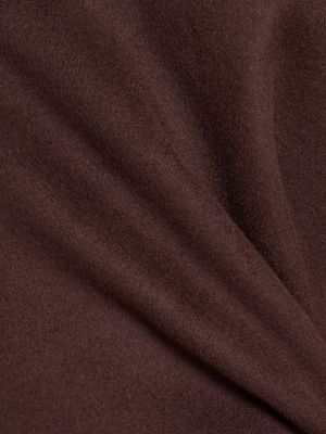 Jedwabny top wełniany z dekoltem w serek Nanushka brązowy