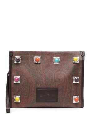 Paisley trykt clutch Etro brun