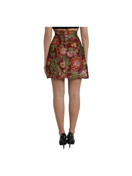 Mini falda de flores de tejido jacquard Dolce & Gabbana