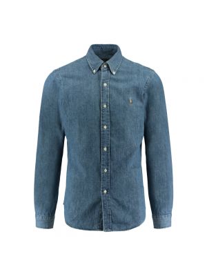 Koszula jeansowa dopasowana z długim rękawem Polo Ralph Lauren niebieska