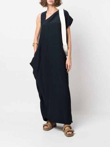 Asymetrické dlouhé šaty Issey Miyake modré