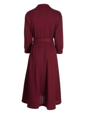 Midi šaty s výšivkou Lacoste červené