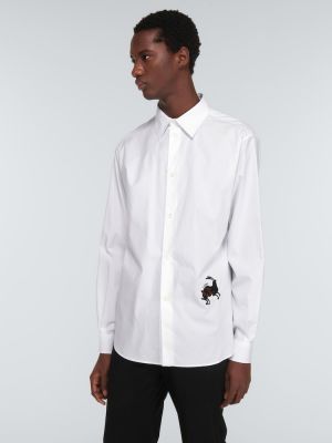 Bavlnená košeľa s výšivkou Loewe biela