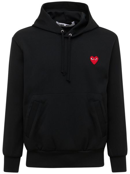 Hjertemønster jersey hettegenser Comme Des Garçons Play svart