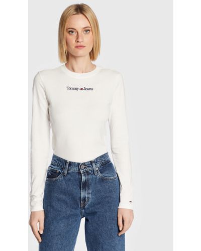 Priliehavá blúzka Tommy Jeans biela