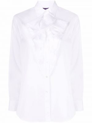 Krekls ar volāniem Ralph Lauren Collection balts