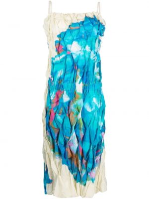 Midi šaty s potlačou s abstraktným vzorom Issey Miyake Pre-owned