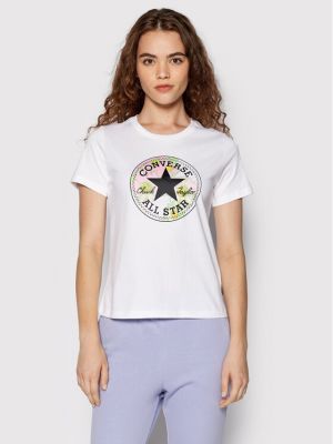 Majica s cvjetnim printom s printom Converse bijela