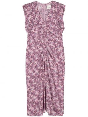 Φόρεμα με σχέδιο Isabel Marant μωβ