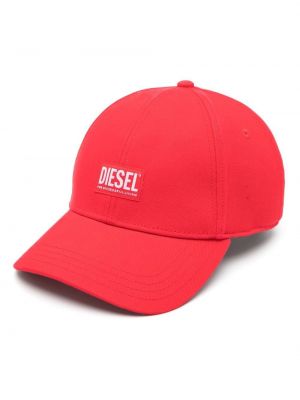 Памучна шапка с козирки Diesel червено