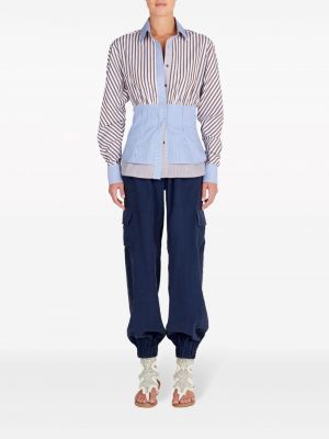 Pantalon cargo slim avec poches Silvia Tcherassi bleu