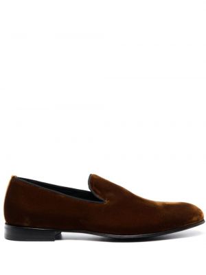 Slip-on sametist velvetist loafer-kingad D4.0 pruun