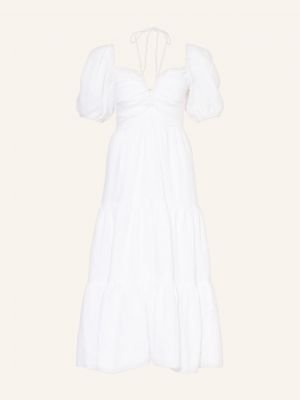 Lněné dlouhé šaty Faithfull The Brand bílé
