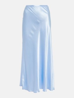 Satenski midi suknja Rixo plava