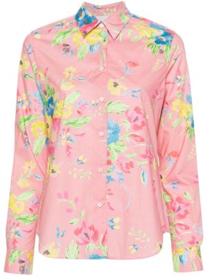 Pamučna košulja s cvjetnim printom s printom Aspesi ružičasta