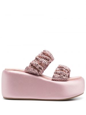 Sandale din satin Le Silla roz