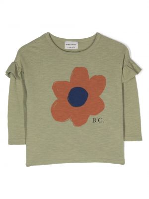 T-shirt di cotone a fiori con stampa Bobo Choses