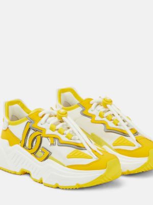Δερμάτινα sneakers Dolce&gabbana κίτρινο